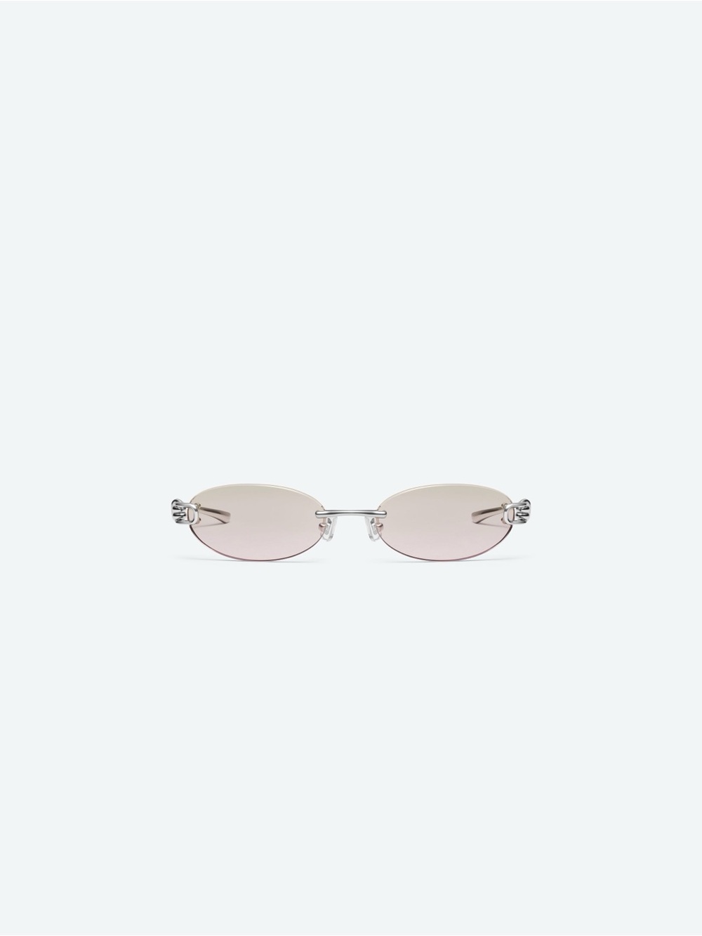 GENTLE MONSTER Silver Frame Pink Lens Rimless Sunglasses